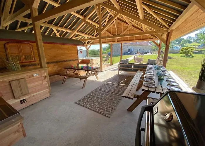 La Clef Decamp Chaignonnieres Roulotte 19pers Jacuzzi 15min La Chaise-Beaudouin