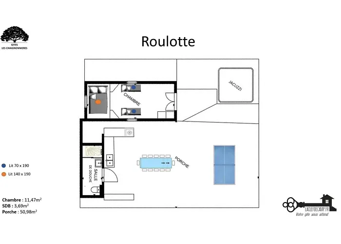 Casa vacanze Chaignonnières Roulotte 19pers Jacuzzi 15min *